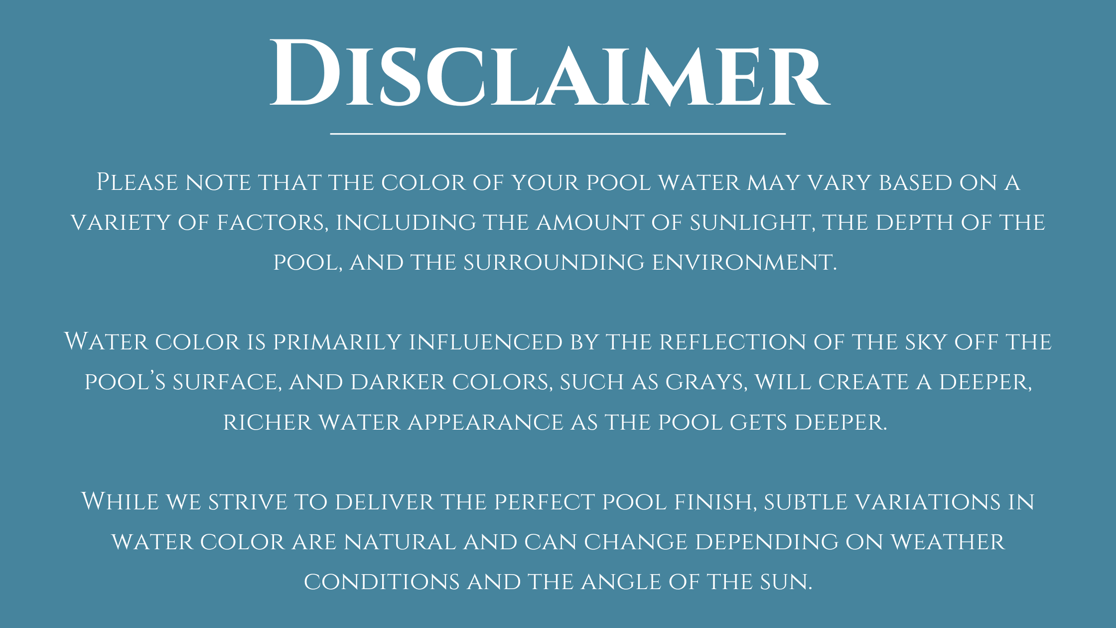 pool colors disclaimer